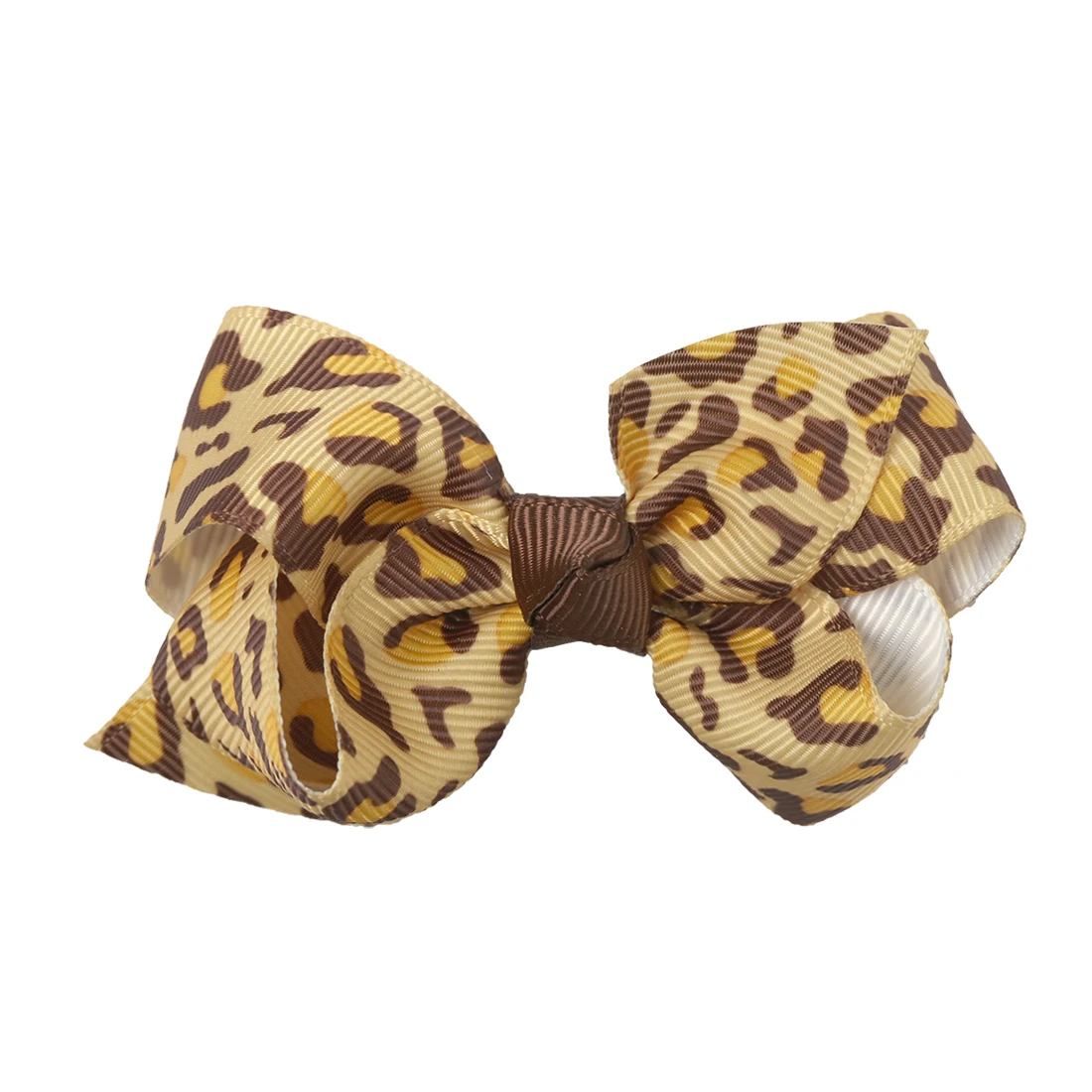4 шт. разноцветные банты с леопардовым принтом заколками из корсажной ленты