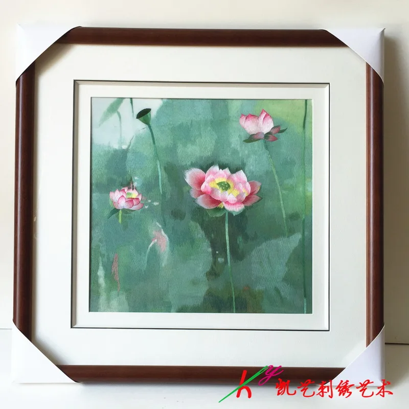

Su embroidery embroidery painting finished lotus living room painting bedroom porch hanging painting