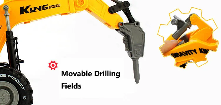 Infant Shining Engineering Cars 1:22 Excavator Model Toys Plastic Construction Vehicle for Children Boys Gift Toy