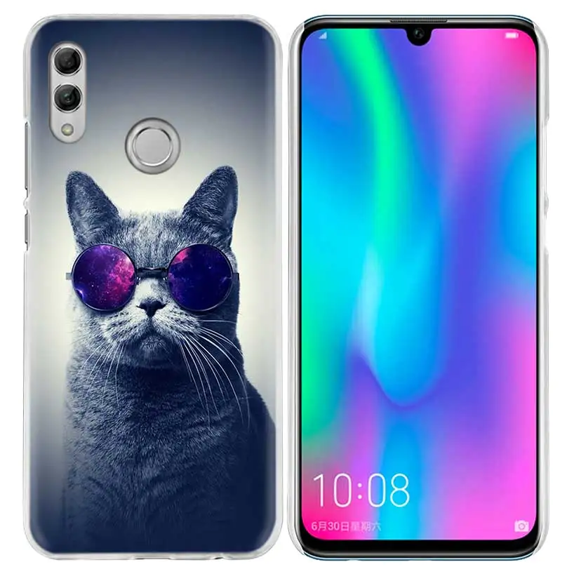 Очки Cat Жираф чехол для huawei Honor 8X Y9 9 10 Lite Play 7C 8C 8S 8A фотоаппаратов моментальной печати 7S 7A Pro V20 20i Y6 Y7 Y5 жесткий чехол из ПК для телефона