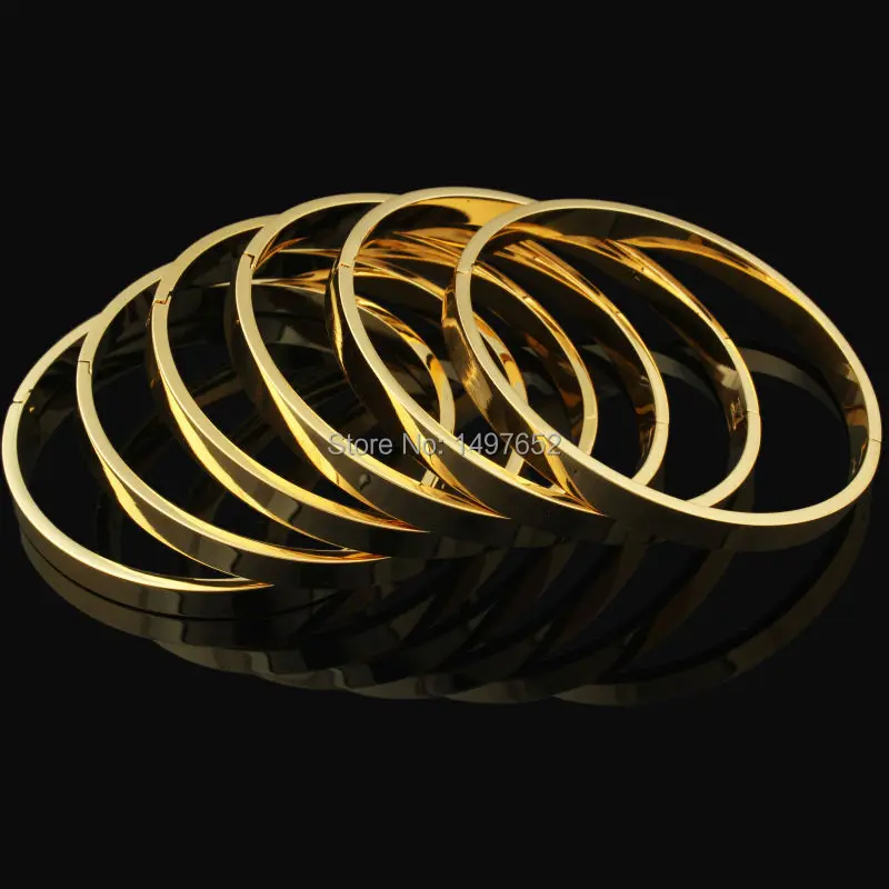Мода Дубай золото Bangle18k Золото Цвет широкий 6 мм браслеты/браслеты