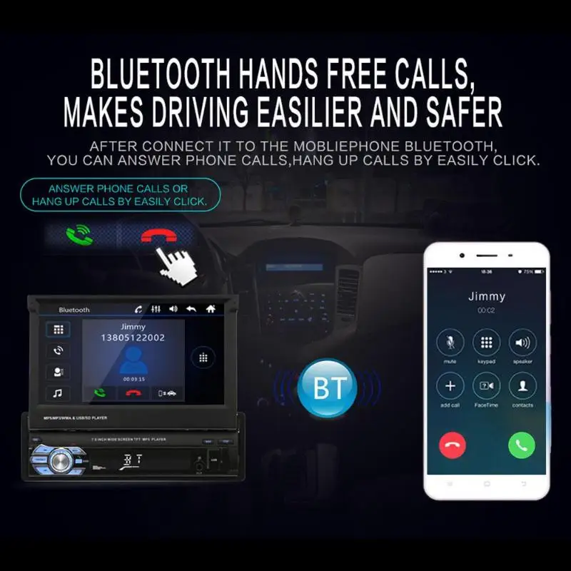 SWM 9601G Модернизированный складной 7 дюймов сенсорный 1080P HD gps экран автомобильный стерео MP5 плеер gps Navi RDS AM FM радио USB/TF/AUX головное устройство