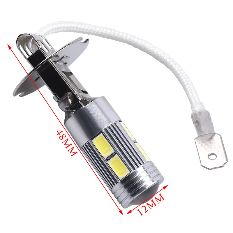 2 шт. автомобильные H1 H3 10 Вт 5630 5730 SMD светодиодные Белые Противотуманные фары для