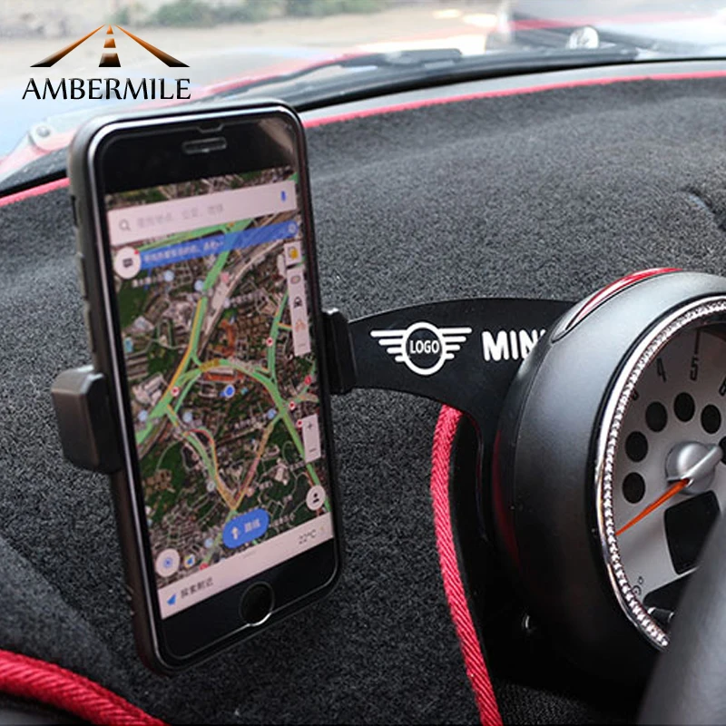 AMBERMILE Автомобильный держатель для мобильного телефона, кронштейн, украшения для Mini Cooper Countryman R60 Paceman R61, аксессуары для автомобиля, Стайлинг
