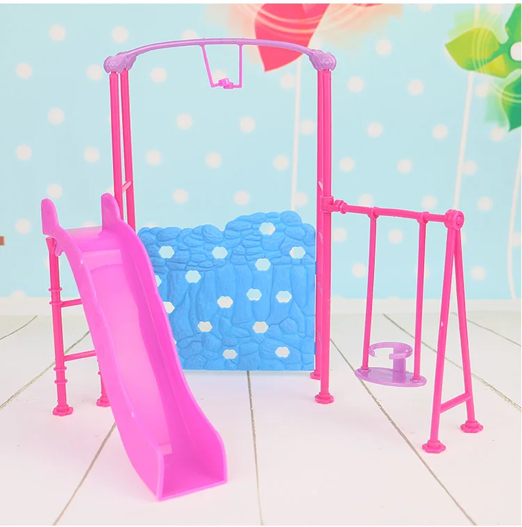 Бесплатная доставка горка для парка развлечений куклы аксессуары Барби игровой