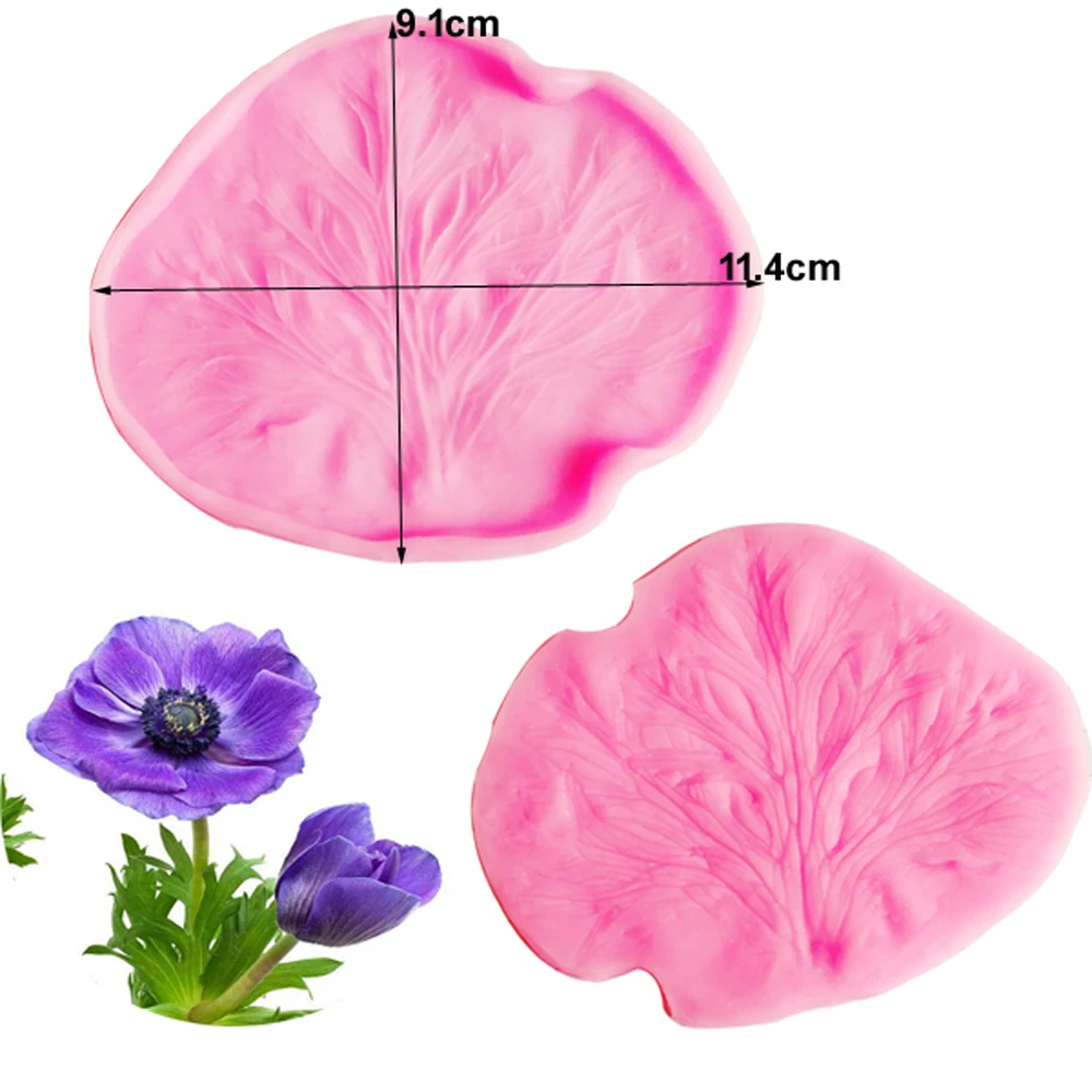 Фото Силиконовые формы Anemone в форме лепестков, сахарный из мамастики, инструменты для украшения тортов из глины, воды, бумаги, CS227 №3