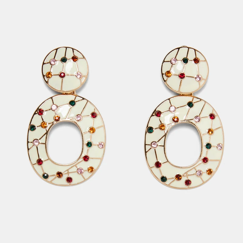 Женские серьги подвески с разноцветными кристаллами Za длинные висячие для