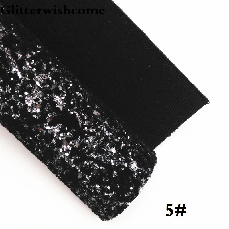 5 Glitterwishcome 21X29 см A4 размер винил для Луки, флокирование с эффектом блестящей кожи Ткань Винил для луков, GM148A - Цвет: 5