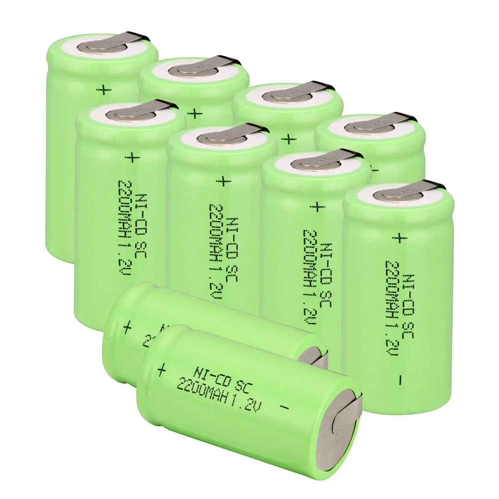 Аккумулятор Anmas Power 1 2 в Ni-CD Sub C SC 2200 мАч зеленая перезаряжаемая батарея nicd с