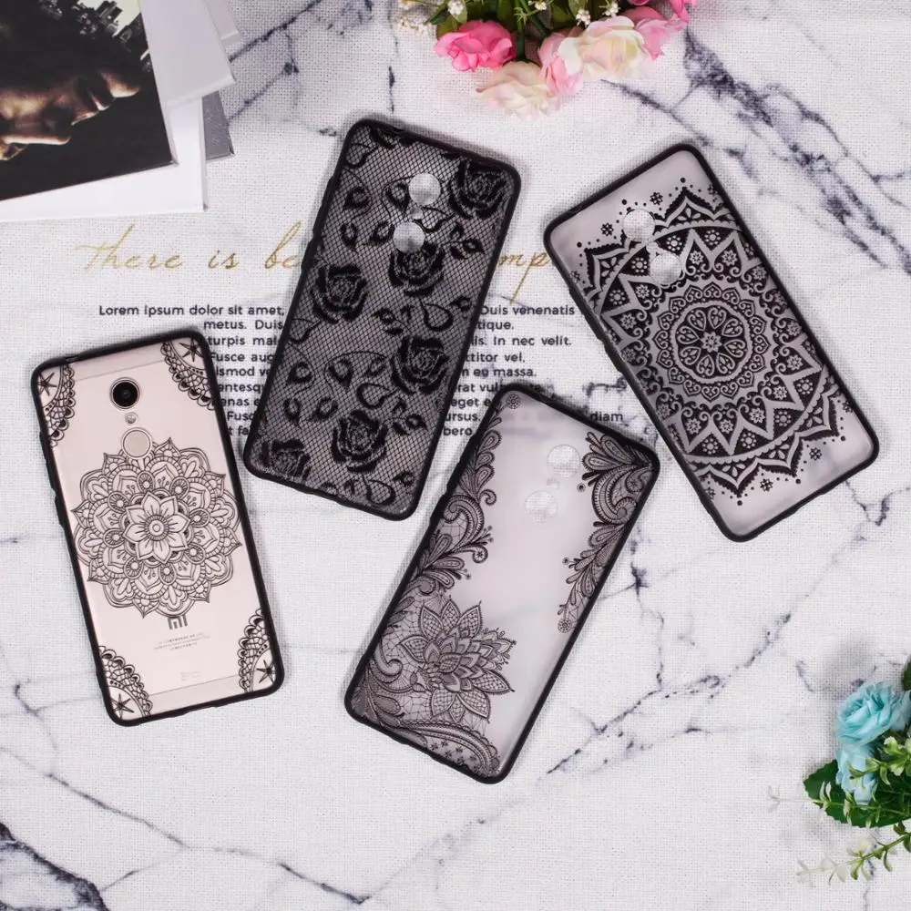 LISCN Cute Lace Flower Pattern Back Cover For Case Redmi 5 5A 5Plus 6 4A 4X Note3 Note5A Soft TPU+PC Phone for Xiaomi A1 A2 | Мобильные