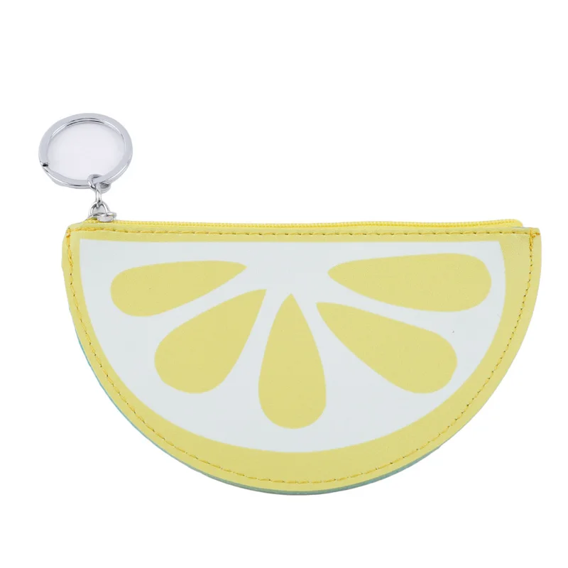 Новые модные оранжевые бумажники полукруг с арбузами 3D Дамский кошелек мягкие