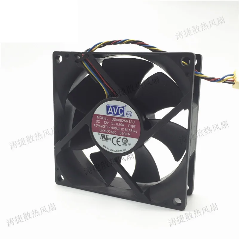 2 шт. кулер процессора вентилятор для DS08025R12U 80*80*25 мм 12 В 0.7A P158/P197/P209 ПК сервер инвертор шасси охлаждения 4 контакта 0TJ5T2