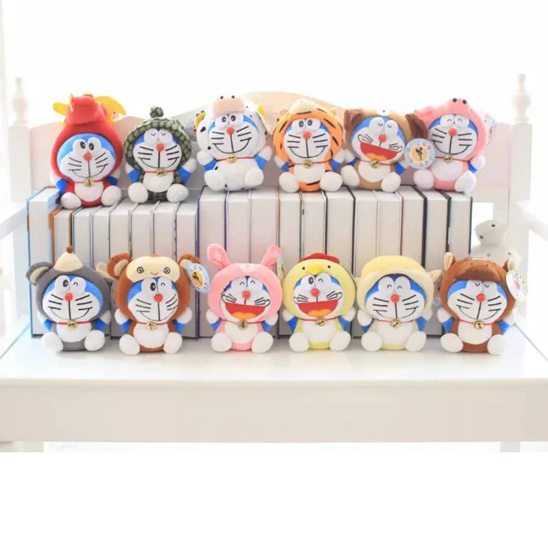 20 см Kawaii Китайский Зодиак Stand By Me Doraemon плюшевая игрушка мягкая кошка Животные Собака Кролик Плюшевая Кукла милый подарок для детей