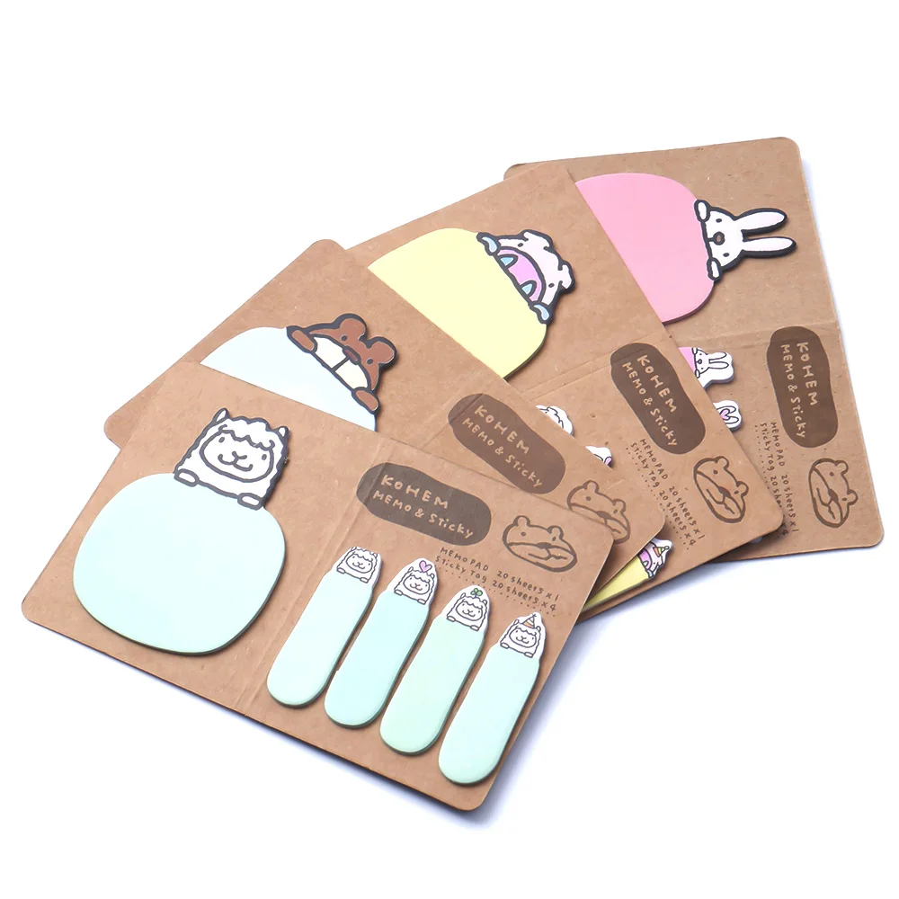 Стикеры для заметок в виде милых животных корейский Кролик овечка канцелярские