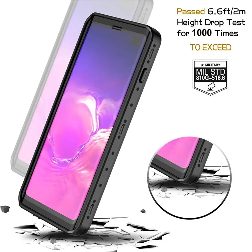 Для Galaxy S10 Plus водонепроницаемый чехол встроенный экран защита всего тела с