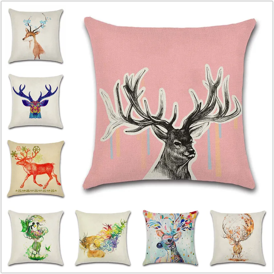 Скандинавские животные мультфильм лося moose Олень Печать декоративный домашний
