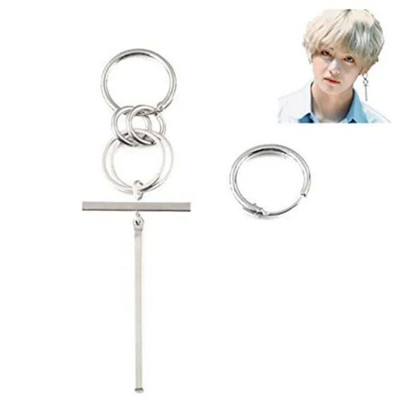 1 пара V серьги DNA корейские серьги-кольца Длинные мужские Bangtan мальчики V серьга DNA для женщин мужские аксессуары для альбомов Kpop
