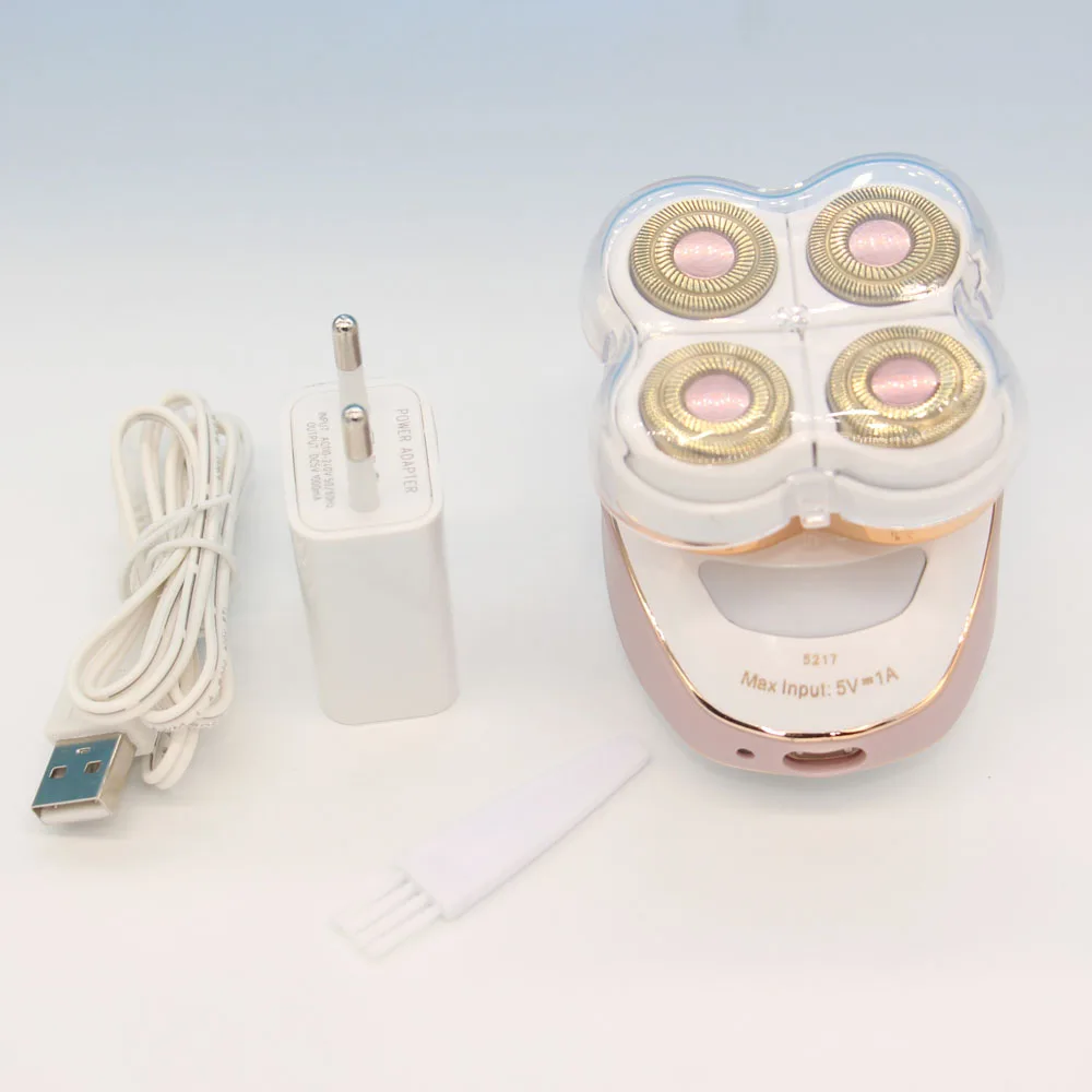 Электрическая эпиляция с четырьмя головками Instru для мужчин t USB Перезаряжаемый Эпилятор безболезненное устройство для удаления волос для женщин и мужчин
