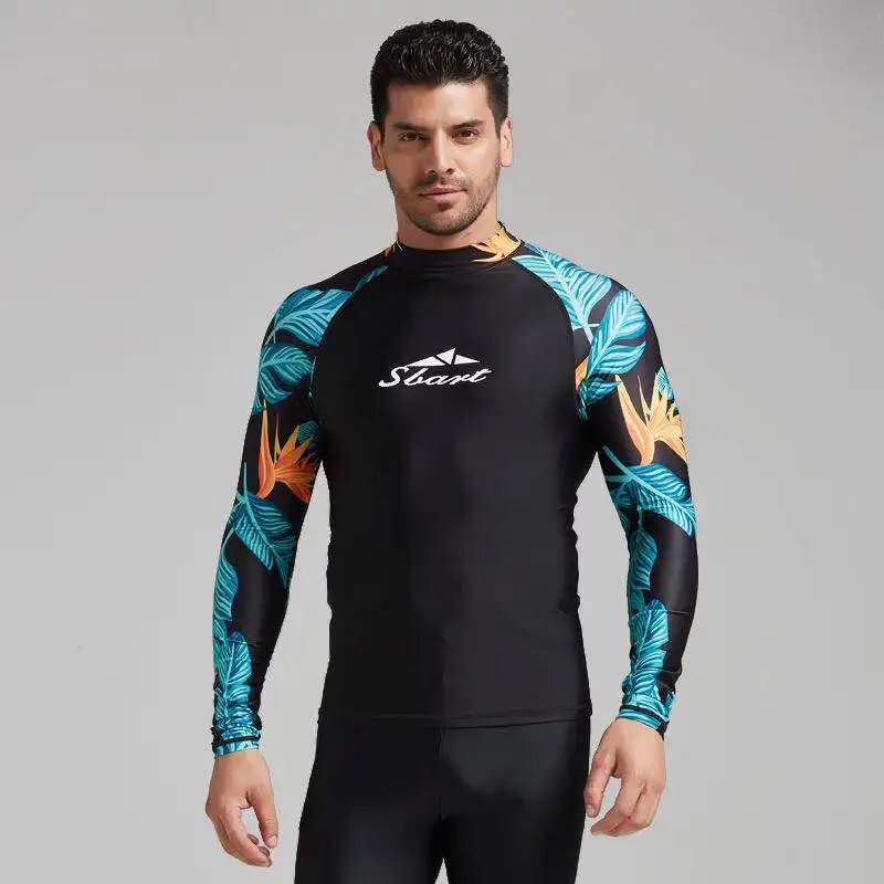

UV Protection Lycra Rashguard Men Long Sleeve Swimsuit Mens Swim Rash Guard Quick Dry Surf Driving T Shirt For Swimming Clothes