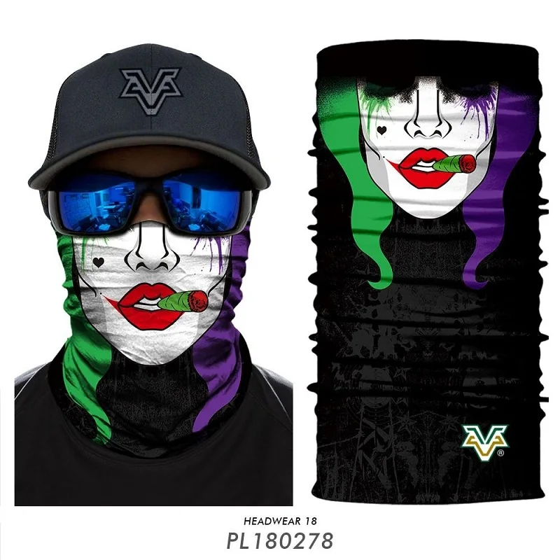 Balaclava Men Women Clown Joker Halloween Face Mask Dust Proof Bike Neckerchief Motorcycle Kerchief Hike Guard | Спорт и развлечения