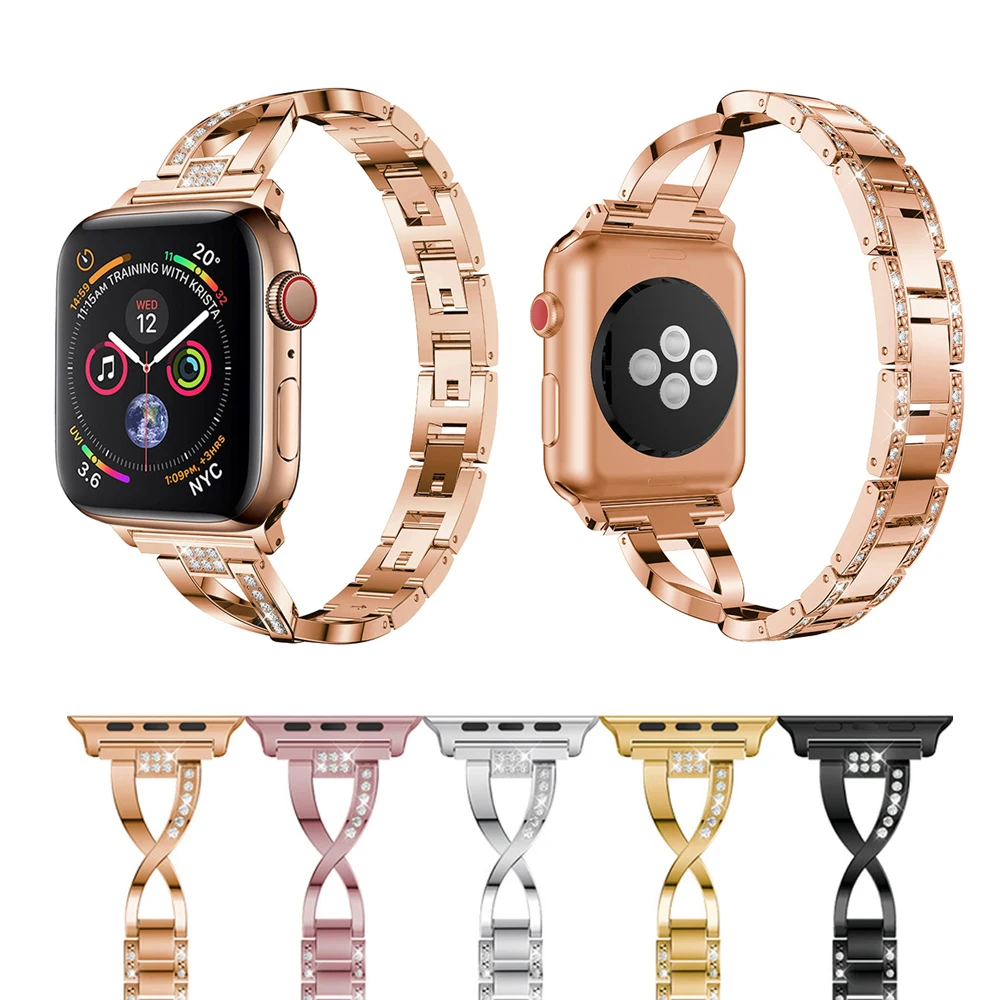 Металлический ремешок Yolovie для Apple Watch 38/40/44/42 мм браслет из нержавеющей стали с