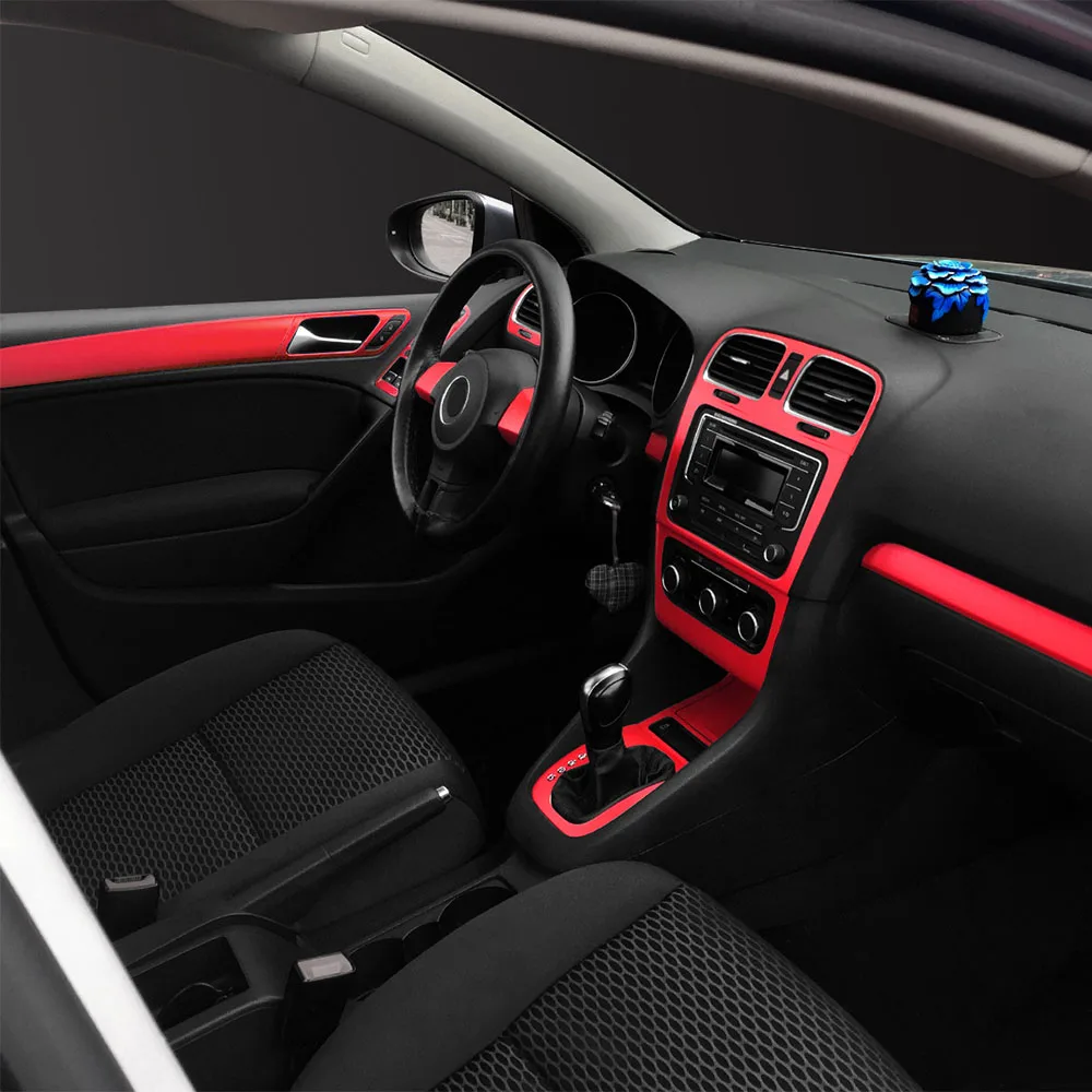 ice matt red Для Volkswagen VW Golf 6 GTI MK6 внутренняя Центральная панель управления дверная ручка наклейки из углеродного волокна наклейки аксессуары для стайлинга автомобилей - Название цвета: ice matt red