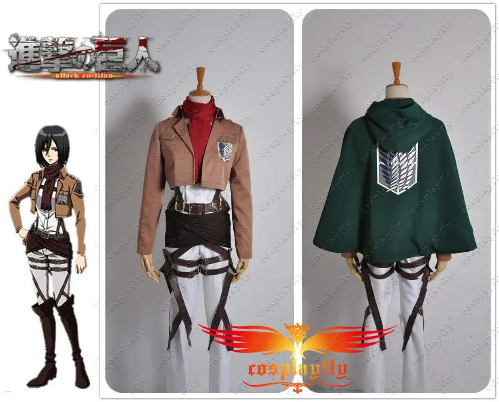 Атака на Титанов Recon corp. Mikasa Ackerman, наряд для взрослых, одежда для косплея, костюм с накидкой или без нее, два варианта комплекта