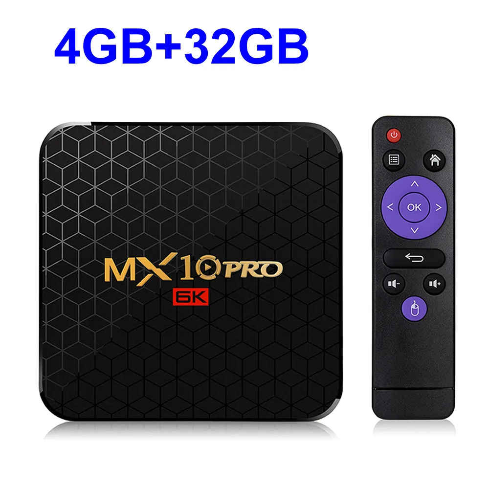 4GB 32GB Android 9,0 Smart tv Box MX10 PRO Allwinner H6 Четырехъядерный 4 ГБ ОЗУ 64 Гб ПЗУ USB3.0 wifi 3D 6K разрешение H.265 HDR медиаплеер - Цвет: 4GB 32GB