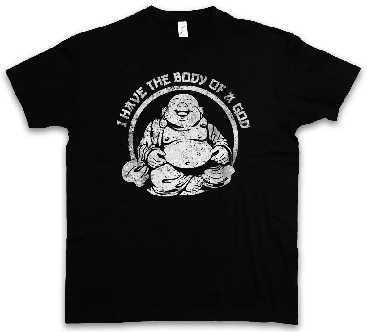 Футболка с надписью I HAVE THE BODY OF A GOD забавная футболка изображением Будды буддизма