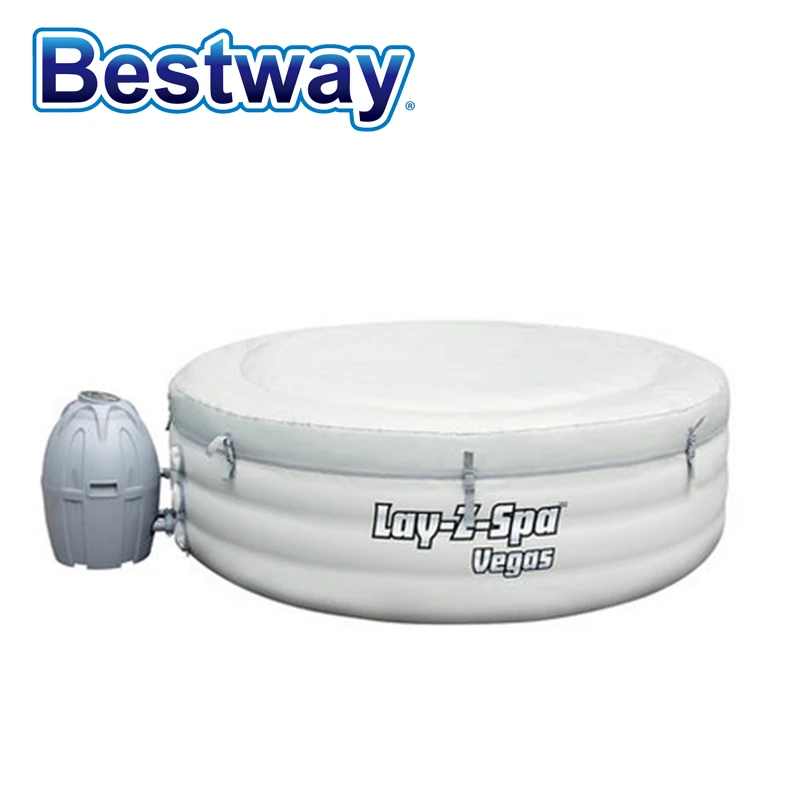 54112 Bestway 7" x 24" Круглый утолщенный надувной бассейн для семьи 196x61 см Bestway Lay-Z-Spa Las Vegas SPA подвижный спа
