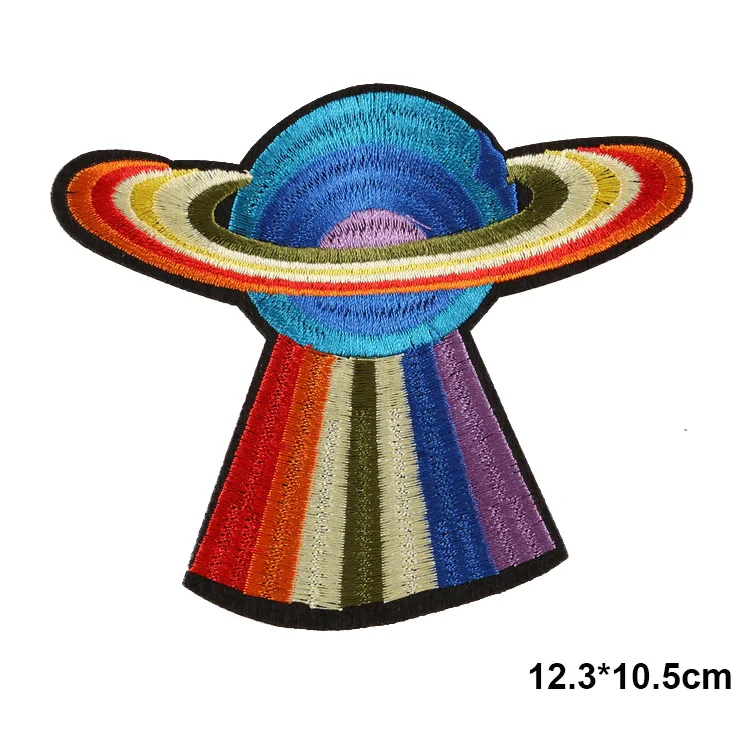 1 шт украшенные блестками космический корабль вышивка патчи для одежды DIY утюг на