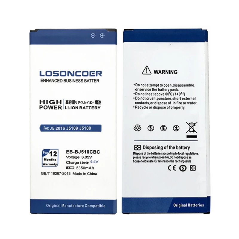 Losoncoer 5350 мА/ч, EB-BJ510CBC для samsung Galaxy J5 Edition j5109 j5108 J510 J510FN J510F J510G J510Y J510M Батарея