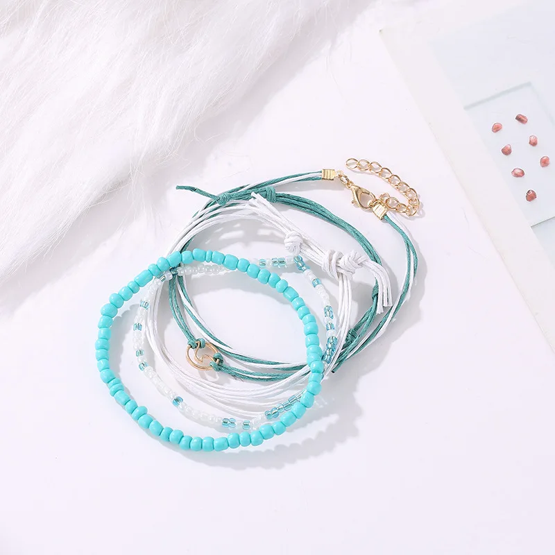 5 шт./компл. Boho Новый ручной работы многослойный набор бакелет синие Бусины