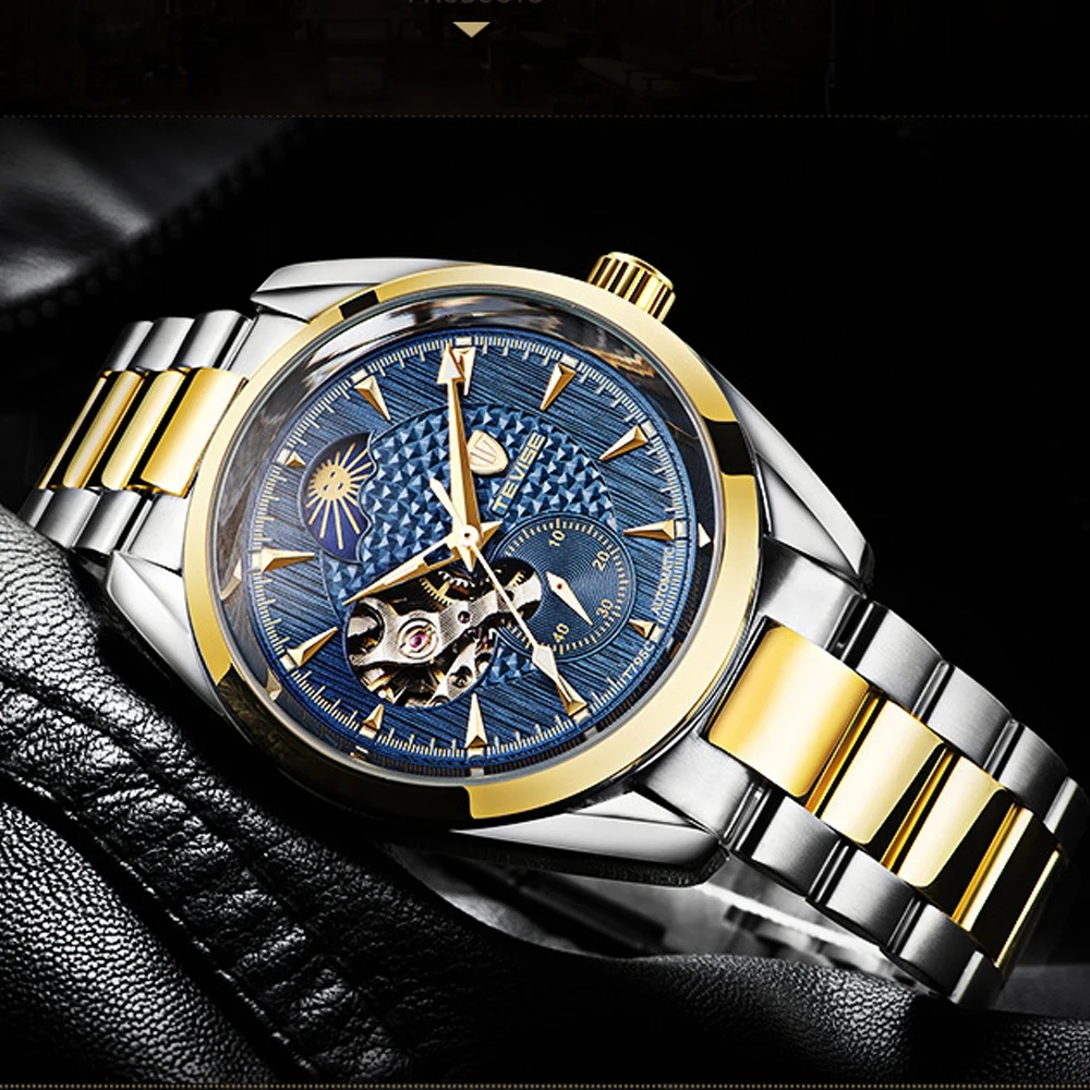 TEVISE Мужские автоматические механические часы мужские спортивные бизнес