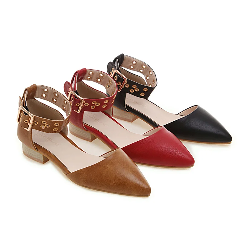 Босоножки женские с острым носком пикантные модные туфли на низком каблуке