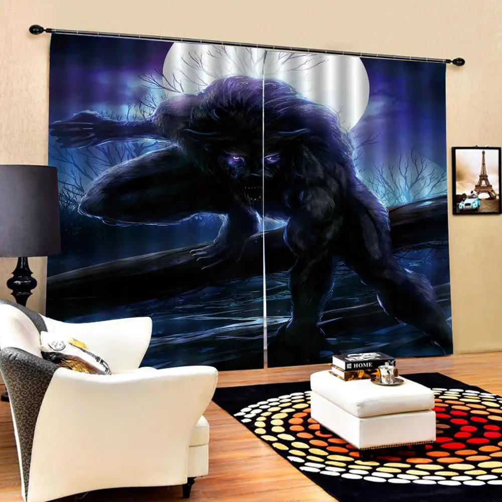 animal 3D Curtains angel design For Living Room Bedroom dark blue curtains for bedroom Blackout curtain | Дом и сад
