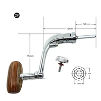 new metal spinning reel folding rocking arm wheel grasp wooden rocking handle fishing accessories whshopping