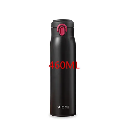 460ml black Новинка,, Xiaomi mi Mijia VIOMI, нержавеющая сталь, вакуумная, 24 часа, колба для воды, умная бутылка, термос с одной рукой - Цвет: 460ml black