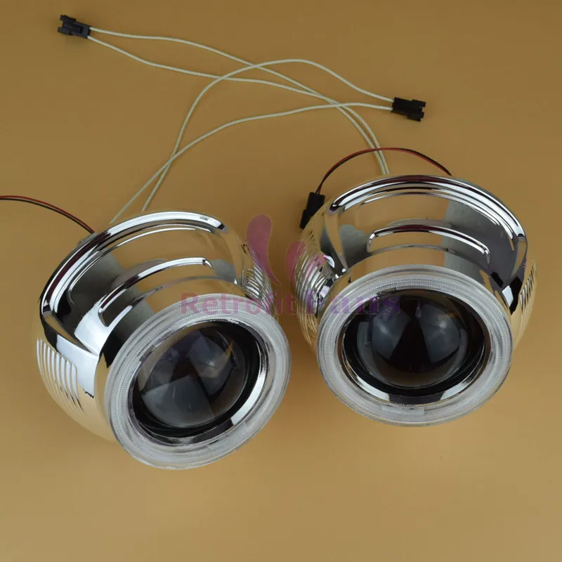 2.5 '𧳏L Angel Eyes Halo HID Би ксенон Объектив Проектора Фар Ксеноновые Фары Линзы