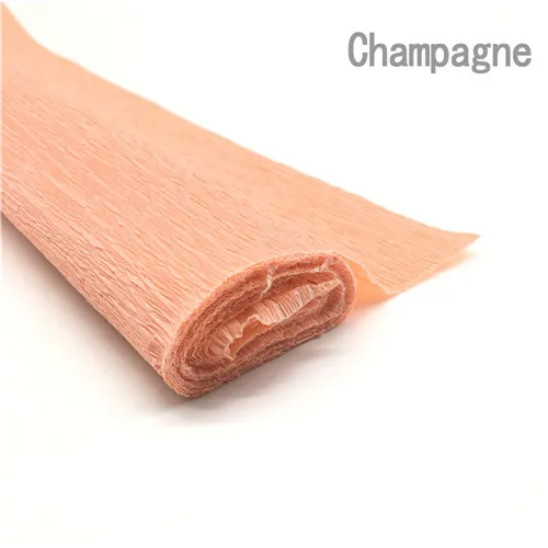 Champagne 250*50 см/рулон цветная гофрированная бумага ручной работы крафт-бумага DIY цветы оберточная бумага Goffer для украшения дня рождения, свадьбы - Цвет: Champagne