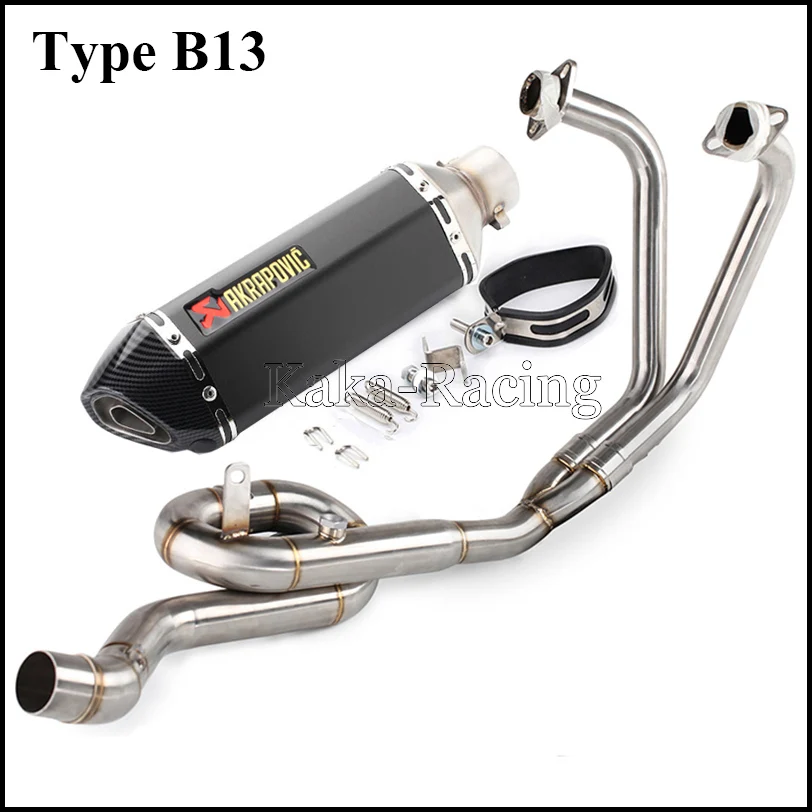 Type B13 MT03 Akrapovic глушитель выхлопной трубы мотоцикла полная система скольжения на переднюю ссылку трубы для Yamaha YZF R3 R25 - Цвет: Type B13