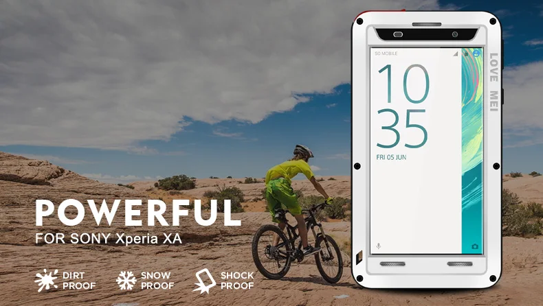 Алюминиевый металлический чехол LOVE MEI для Sony Xperia XA ударопрочный