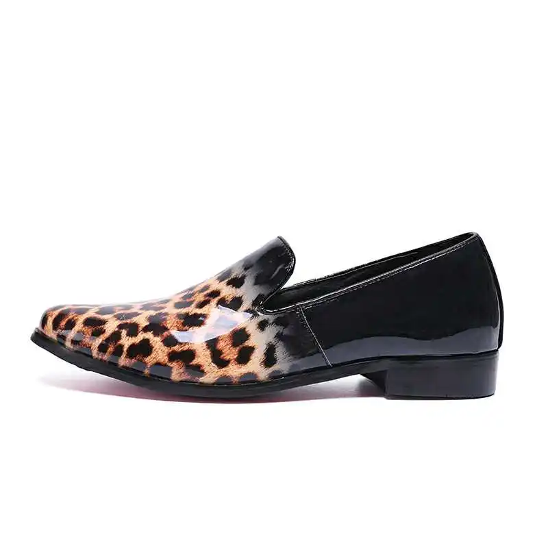 Wild Leopard/мужские модные повседневные лоферы с заплатками обувь на плоской подошве