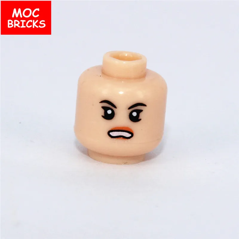 10 шт./лот кубики Moc Мужская и женская фигура голова лицо выражение DIY мини куклы строительные блоки кирпичи игрушки для детей Подарки - Цвет: 8012