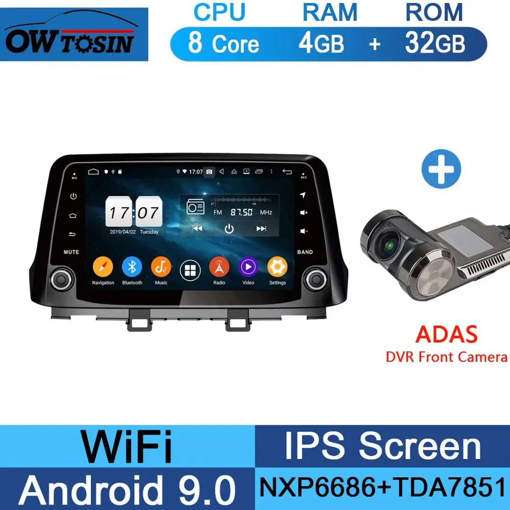 32G Adas Camera " ips 8 Core 4 Гб+ 64 ГБ Android 9,0 Автомобильный мультимедийный плеер для hyundai Encino Kona gps компактное минирадио CarPlay Parrot BT - Цвет: 32G Adas Camera