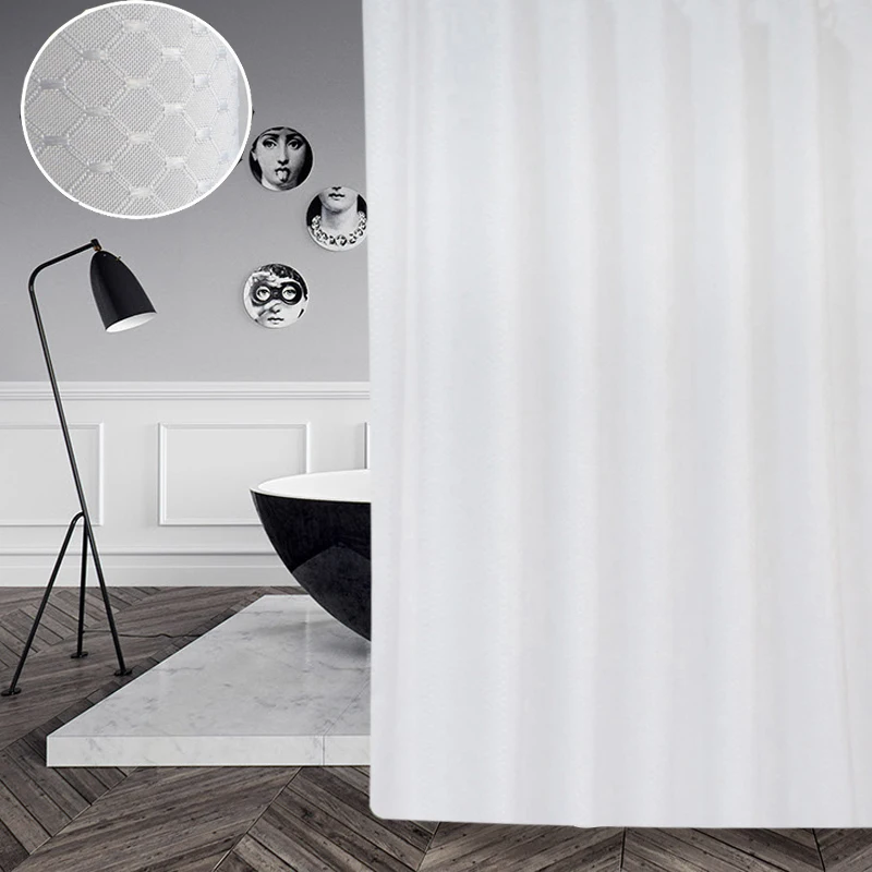 ufriday brand white waffle bathroom shower curtain waterproof thick polyester for hotel home decorative bath curtain bath screen free global shipping