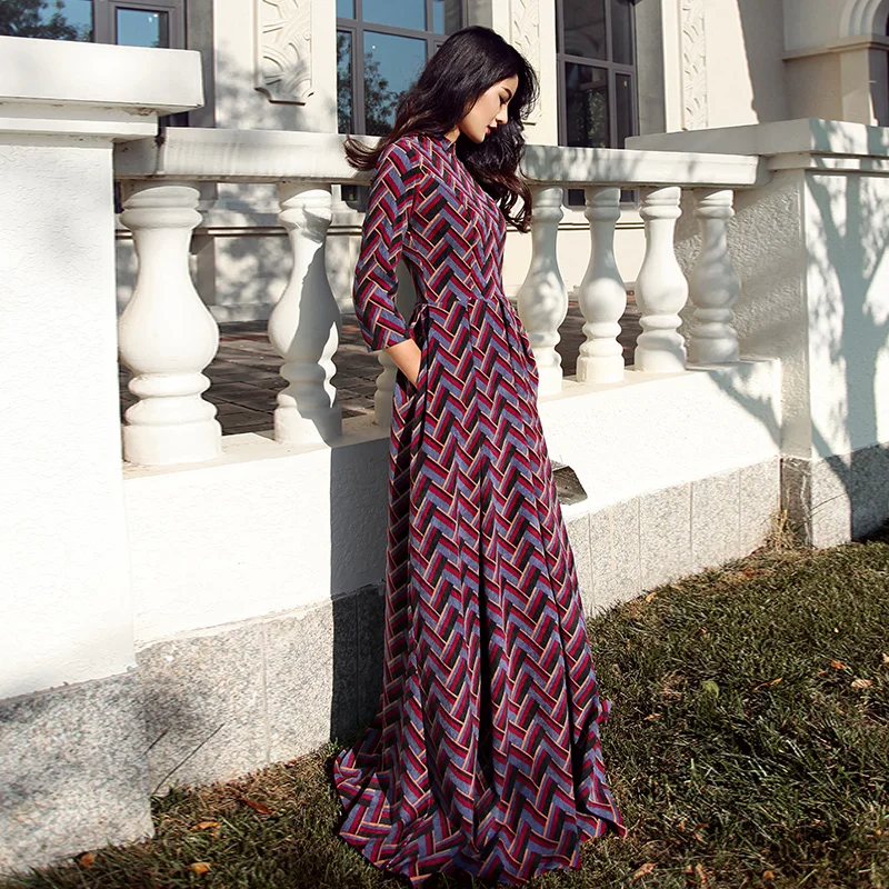Женское облегающее платье макси в полоску винтажное большого размера пол весна