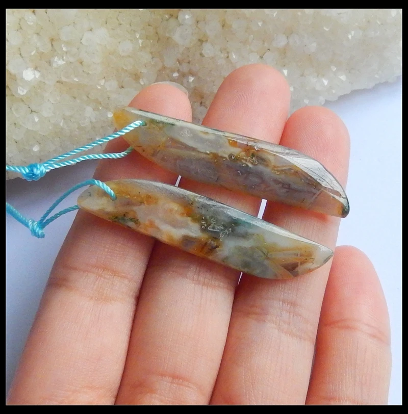 Женские серьги с бусинами из бамбука и агата 45x10x5 мм 7 66 г|earring accessories|earring jewelry