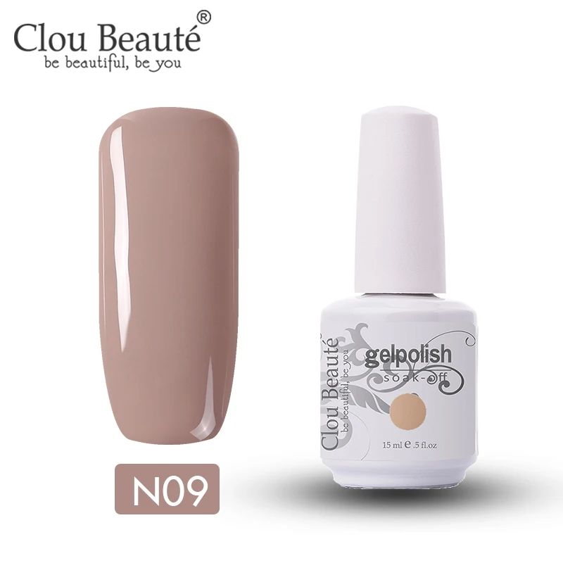 N09 Серия Clou Beaute Nude 15 мл Гель-лак для ногтей Праймер УФ полуперманентный лак впитывающий гель для ногтей основа верхнее покрытие Гель-лак для ногтей - Цвет: N09
