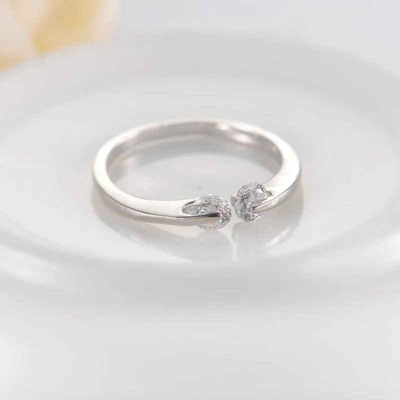 Beagloer Fashion Sparkling Zircon Silver Color Ring Women Engagement With Crystal Wedding Rings For Lady Jewelry Gift | Украшения и